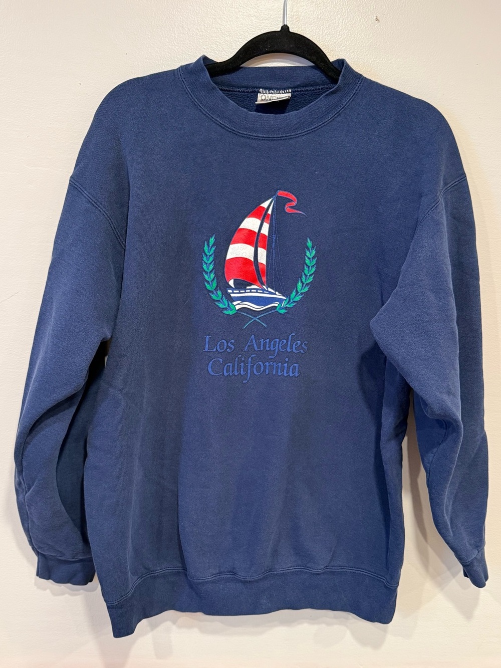Vintage 90s Oneita Power-Sweats Los Angeles California Sailboat Sweatshirt Large